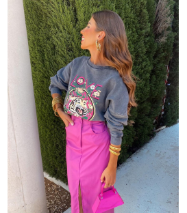 Gonna Ecopelle Fuxia